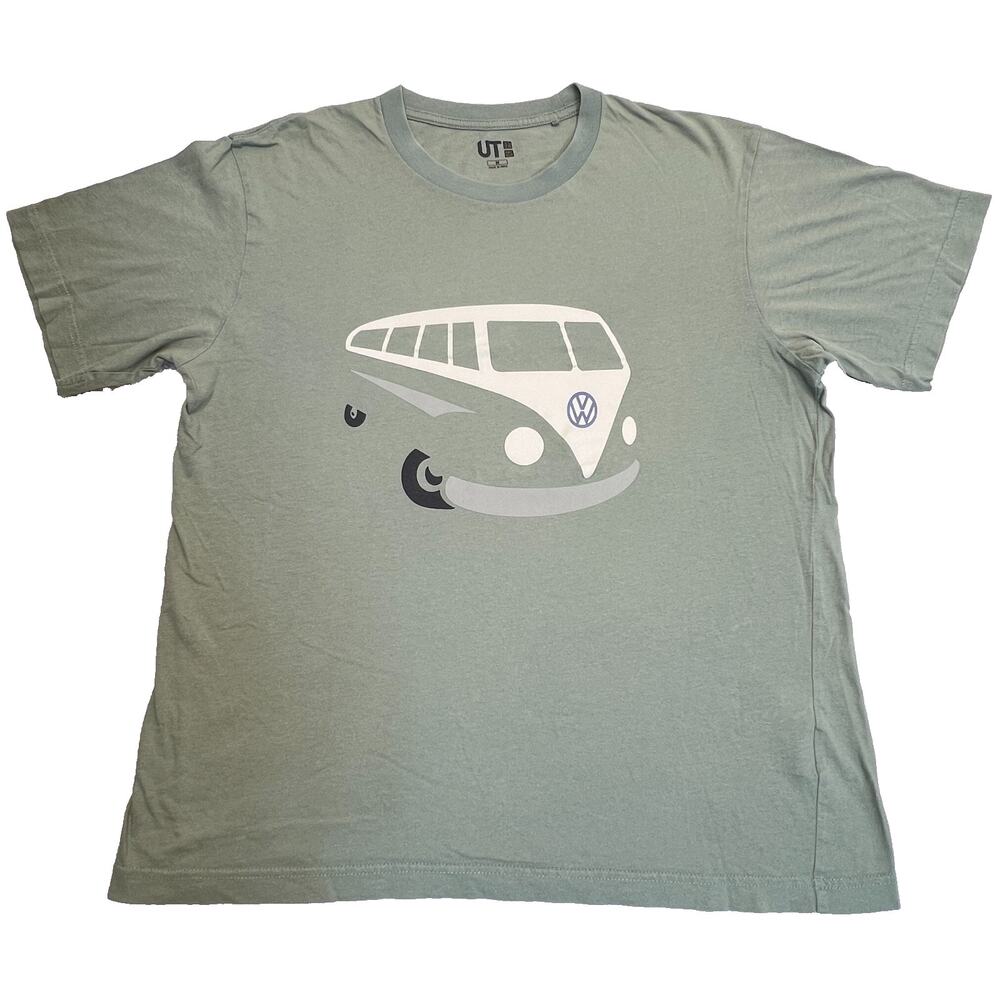 UT UNIQLO Wolkswagen VW Bus Unisex Graphic T-Shirt Short Sleeve Sage Green, Sz M